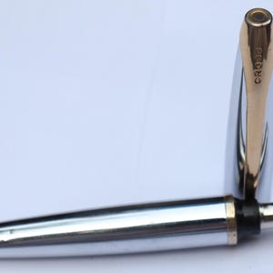 Cross ATX Ballpoint Pen Golden Trim Metal chrome body