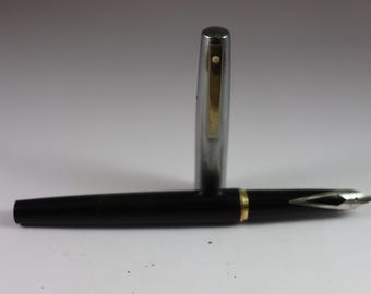 Vintage Montex Platinum Fountain Pen Black Plastic body Fine  integrated Nib India