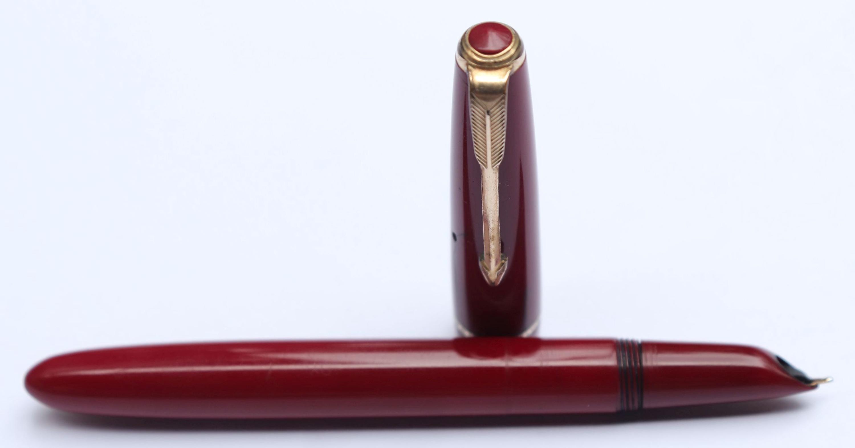 Stylo Plume Parker Slimfold - Plume Or 14K - Modèle Dark Red Occasion - Nib Or Massif