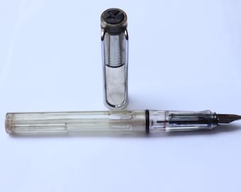 Vintage Lamy Safari pióro wieczne Przezroczysty korpus z tworzywa sztucznego Średnia stalówka stalowa