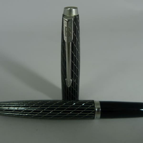 Penna stilografica vintage Blackbird Imperial Corpo in metallo a quadri India