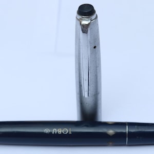 Vintage Tobu Fountain Pen Dark blue Plastic body Back side screw Ink filler India