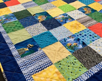 Tropical Decor and Lap Quilt! Tropical Fish/Aquatic/Ocean Theme/Traditional and Modern w/Cheerful Colors