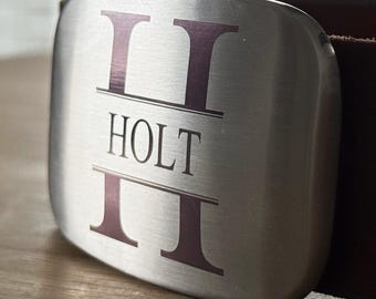 Custom Engraved Belt Buckle – Solid Stainless Steel or Brass