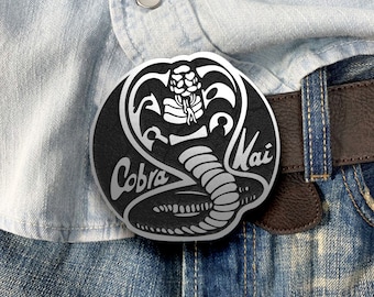 Cobra Kai Belt Buckle | Retro Snake Design, USA Made