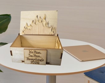 Dumpster Fire Pen & Business Card Holder SVG - Funny Desk Organizer (Digital File)