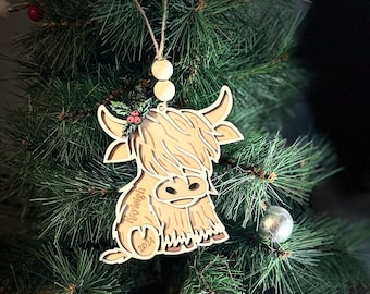 Digital  Highland cow ornament 2024