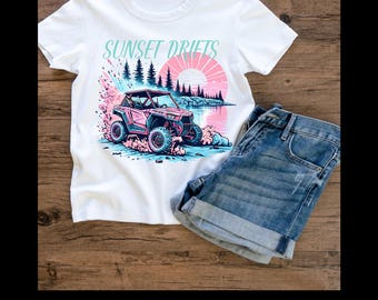 Sunset Drifts RZR PNG: Neon Off-Road Clipart (Digital Download)
