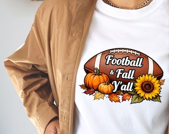 Retro Football Fall PNG: Pumpkin Sunflower Sublimation Design (Instant Download)