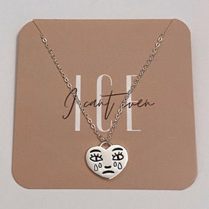 関税/送料込【AKM】Crying Face Necklace Two faced smiling face crying face pendant necklace chain
