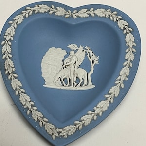 Vintage Wedgewood Blue Heart Trinket Tray