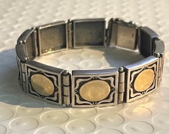 Handmade in Israel , Bracelet with Links of Sterling and Gold