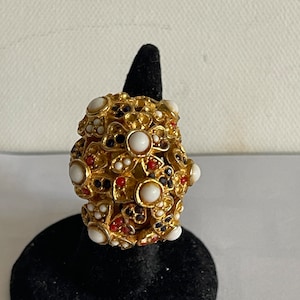 Fab and Crazy Bauble Ring. Adjustable Vintage Statement Ring.