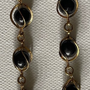 Interesting Necklace ,Costume Beads Wrapped in Wire. Vintage