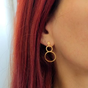 Bubble circle earrings, Gold geometric earrings, Silver dangle earrings Boho earrings, Statement earrings Minimalist earrings Gifts for her