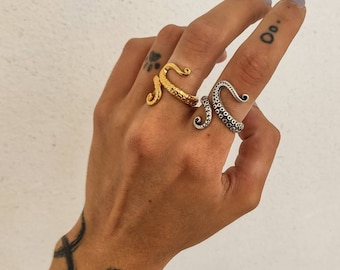 Octopus ring, Tentacle ring, Wrap tentacle ring, Kraken Ring, Cthulhu Ring, pirate ring, Wicked tentacle Lovecraft Gift for Him Gift for Her