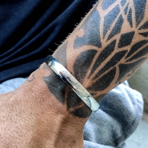 Mens silver cuff bracelet, Everyday bracelet, Silver bangle bracelet, Mens bracelet, Gift for him, Gifts for boyfriend