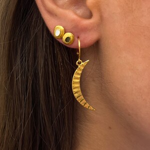 Gold Moon earrings Crescent moon jewellery Witch earrings Gold moon hoops Lunar jewelry Moon phase earrings Celestial earrings