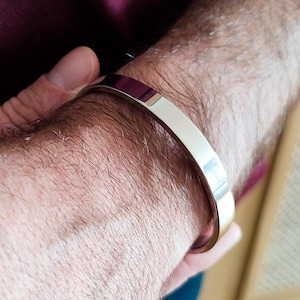 Zilveren herenarmband, herensieraden, alledaagse armband, manchetarmband, vaderdagcadeau, cadeau voor hem