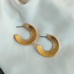 Gold hoop earrings, Chunky hoops, Gold filled hoops, Cartilage hoops, Gold earrings, Ear climber, Gift for her
