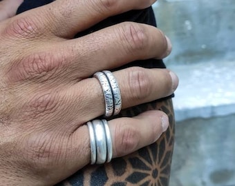 Mens gift, Band ring, Gift for Him, Men's ring, Boyfriend gift, Mens silver ring, Husband gift, Men's gifts, Gifts for men, Mens biker ring