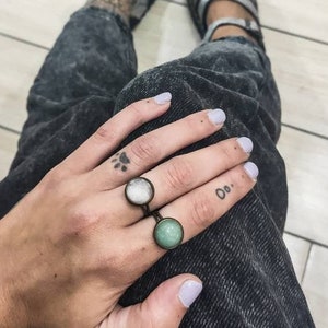 Moonstone ring, Agate ring, Carnelian ring, Onyx ring, Lapis lazuli ring, Stone ring, Vintage rings, Witch ring, Brass ring, Gemstone ring