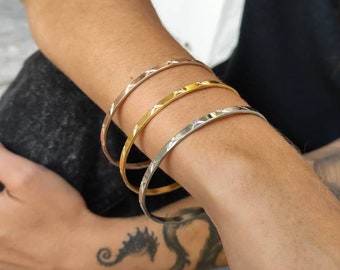 Vintage bangles, Gold bracelet cuff, Rose gold dainty bangle bracelet, Silver cuff bracelet, Wide cuff bracelet, Gifts for her