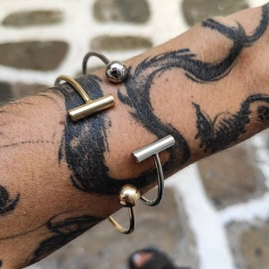 Minimal bracelet, Bangle bracelet, Silver bangle bracelet, Gold bracelet, Gifts for her, Gold cuff Bracelet, Mens bracelet
