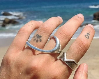 Double finger ring Double ring Midi ring Chain ring Bohemian rings Boho chic rings Slave ring Vintage ring Ring with chain Midi finger ring