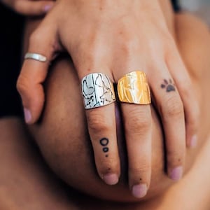 Landkarte Ring Silber Landkarte Boho Ringe Stapelringe Boho Ringe Vintage Ring Geschenk Landkarte Gold Vintage Ringe Reisegeschenk