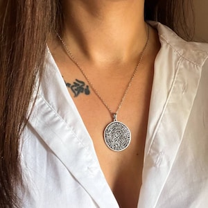 Phaistos disc necklace Ancient greek jewelry Greek mythology  Greek jewellery gold disc necklace Greek necklace Phaistos disk Minoan disc