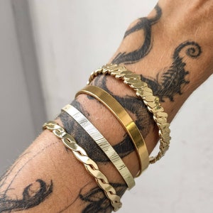 Pulseira de ouro, Pulseira de prata, Pulseira de prata, Presente para melhor amiga, Presente de formatura, Presente para ela, Joias modernas, Pulseira masculina imagem 7