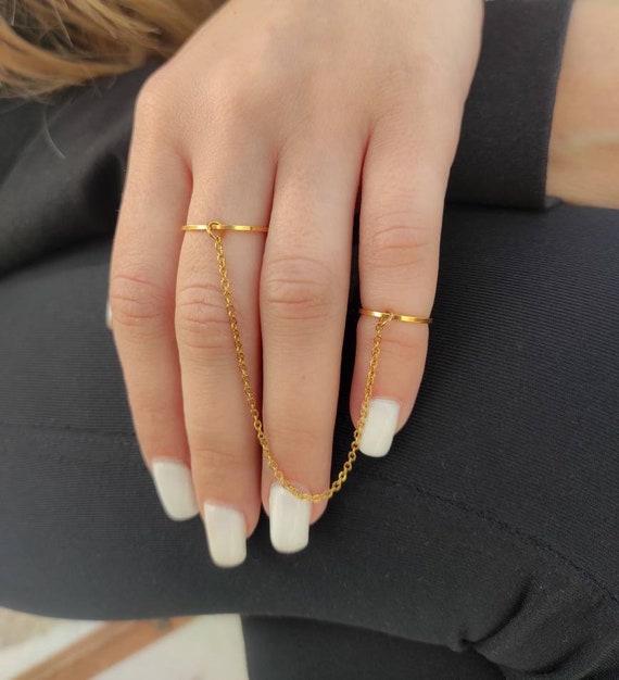 2 X Feather Shape Rhinestone Wrist Chain Women Shiny Adjustable Finger Ring  Bracelet Fashion Jewelry | Fruugo SA