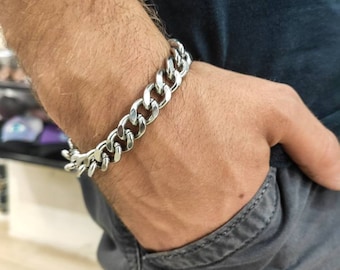 Gliederkette silber, Herren Schmuck, Herren Armband, Herren Geschenk, Herren Schmuck, Herren Geschenk, Herren Geschenk, Geschenk für Ihn, Geschenk für Männer