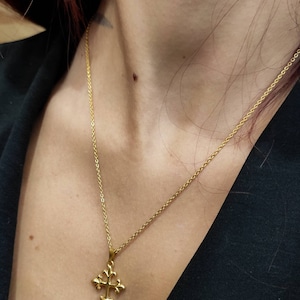Cross pendant necklace, Leviathan Cross, Celtic Cross, Gold cross necklace, Silver cross, Vintage gold cross, Alchemy, Gold necklace image 5