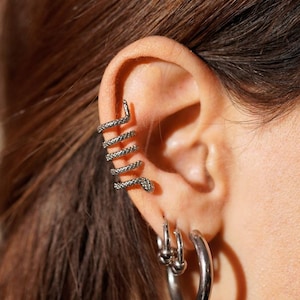 Snake ear cuff, Ear Cuff No Piercing, Gold ear cuff, Silver ear cuff, Ear Cuffs, Ear Cuff Gold, Ear Wrap, Fake Helix Piercing Snake earrings