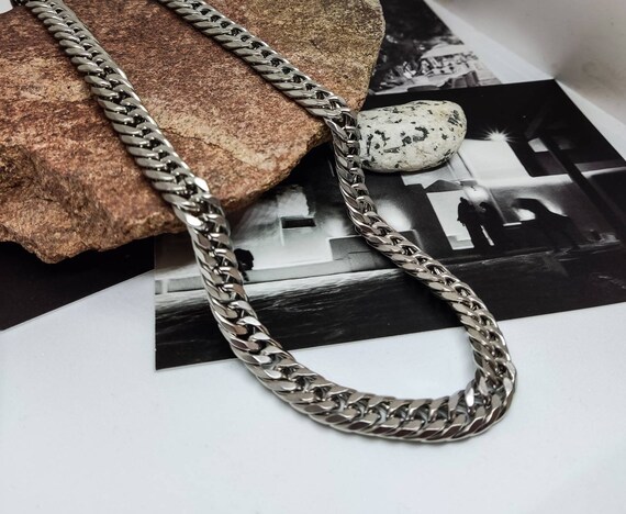 FindChic Collana Donna Grossa a Catena Cubana Miami in Acciaio Inossidabile Collana Catena Donna Spessa 12mm Lunghezza 51cm Stile Punk Hip Hop