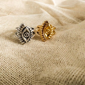 Evil eye ring Evil eye jewellery Greek jewellery Ring with evil eye Ring for protection evil eye Gold evil eye ring Silver evil eye ring image 9