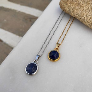 Lapis Lazuli necklace birthstone necklace, Chakra necklace, Gold crystal necklace, Gemstone necklace Healing Crystal jewelry Dainty necklace