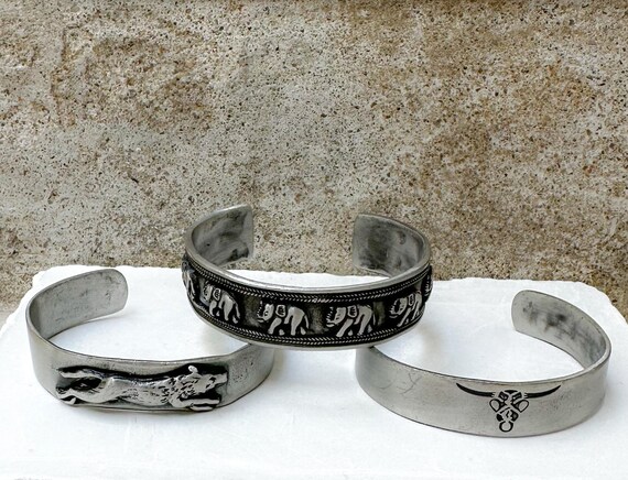 Bracciale Uomo Argento Sterling 925 Vintage Bracciale Aperto - Foto 2