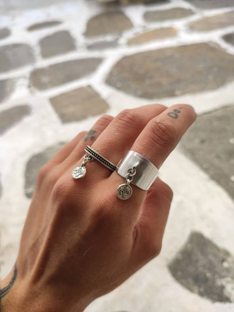 Boho Ring Dangle Charm Ring Dainty Ring Moonchild Ring Etsy