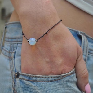 moonstone bracelet unisex bracelet  gemstone bracelet moonstone jewelry moonstone jewellery hematite bracelet waterproof bracelet moonstone