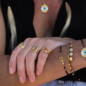 Evil eye ring Evil eye jewellery Greek jewellery Ring with evil eye Ring for protection evil eye Gold evil eye ring Silver evil eye ring image 5