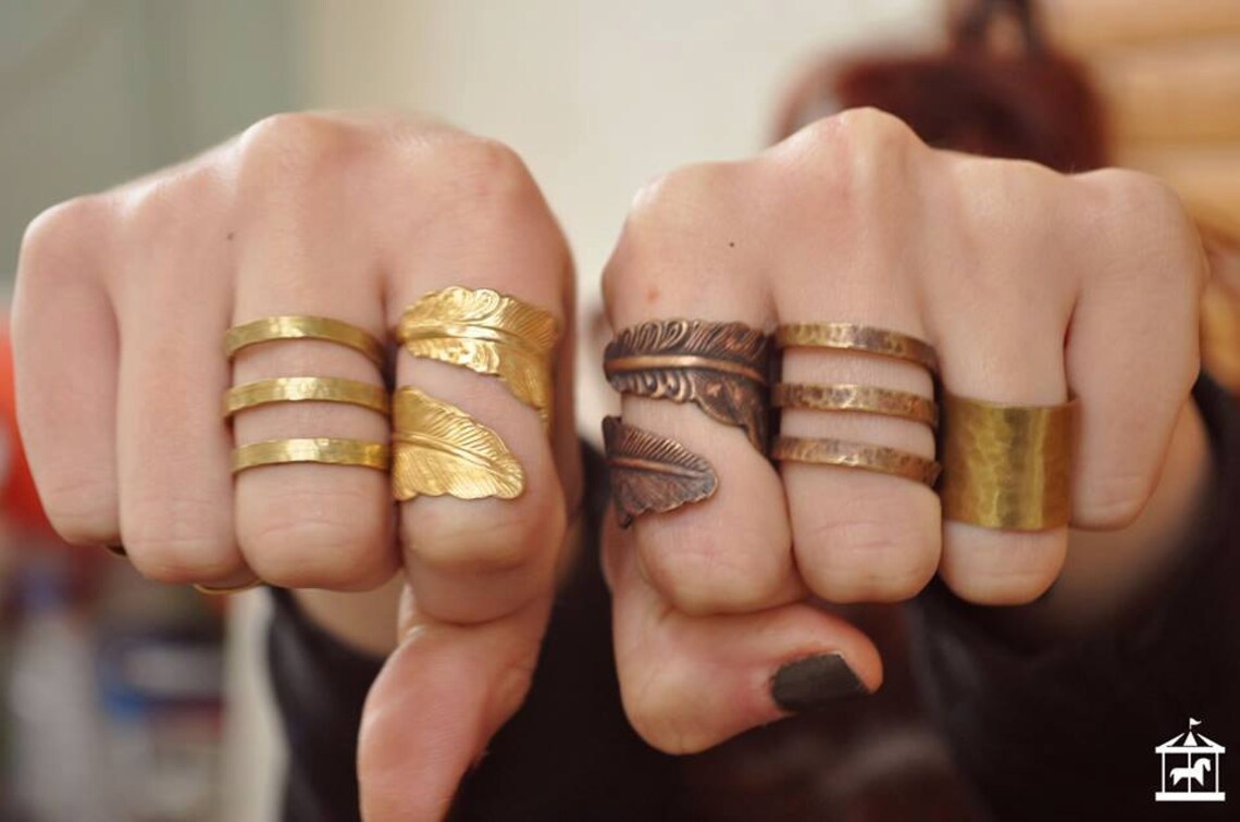 Simple Gold Ring Simple Band Ring Hammered Gold Ring Hammered Silver ...