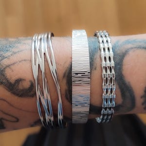 Silver cuff bracelet, Silver open cuff bracelet, Stackable bracelet, Antique silver cuff