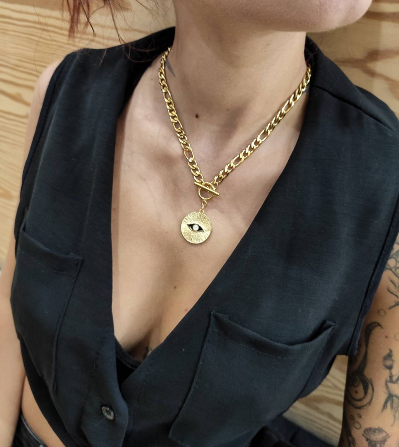 evil eye statement necklace