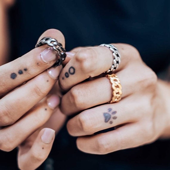 Chain Ring Thumb Ring Gift for Her Band Ring Simple Ring Silver Ring Gold Ring Stacking Rings Pinky Ring Dainty Ring Signet Ring Etsy