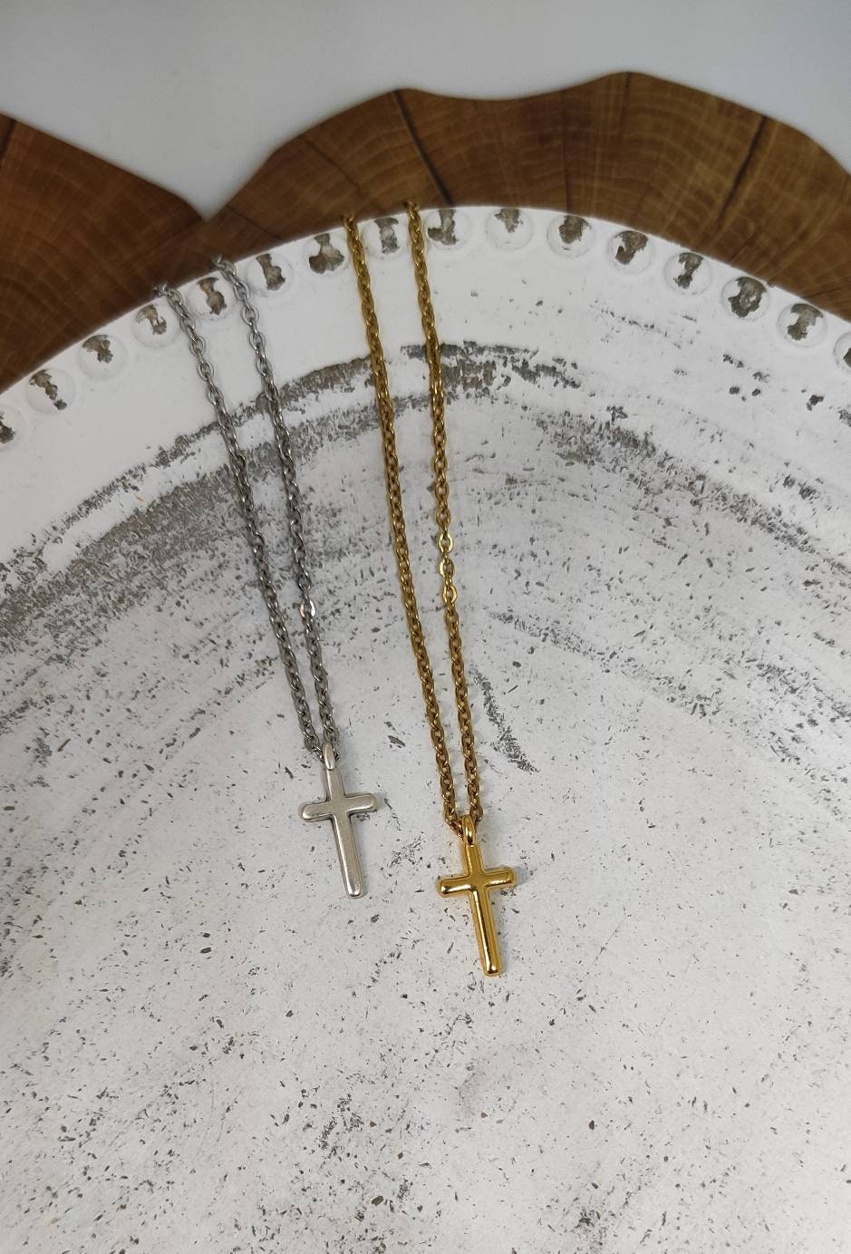 Gold cross necklace, Cross pendant, Silver small cross chain necklace, Dainty necklace, Tiny cross necklace, Gift for mom,Gifts for her
