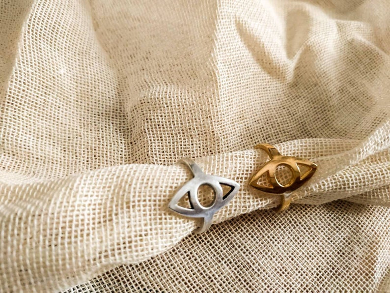 Evil eye ring Evil eye jewellery Greek jewellery Ring with evil eye Ring for protection evil eye Gold evil eye ring Silver evil eye ring image 7