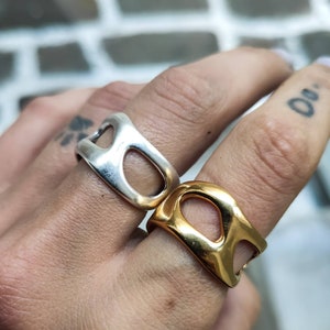 Minimalistischer Ring aus Silber, verstellbarer Ring, Statement-Ring, Geschenk für sie, Ringe für Frauen, zierlicher Ring, Geschenk Chevalier